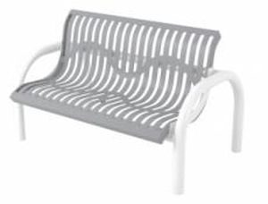4′ Classic (Ribbed Steel) Modern Bench with Back, In-Ground