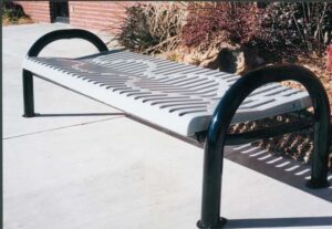 6′ Classic (Ribbed Steel) Modern Bench without Back, Portable/Surface Mount