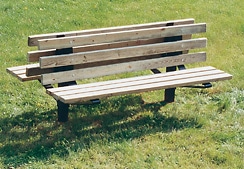 6′ DOUBLE SIDED DOUBLE PED. BENCH, 2″ x 4″ PLANKS, SURFACE MOUNT, UNTREATED PINE