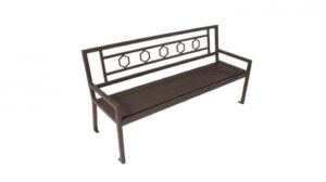 8′ Biscayne Bench with Back, Portable/Surface Mount