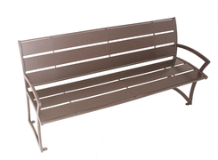 4′ Bryce Steel Bench with Back, Portable/Surface Mount