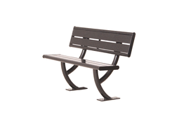 6′ Acadia Bench with Back, In-Ground Mount